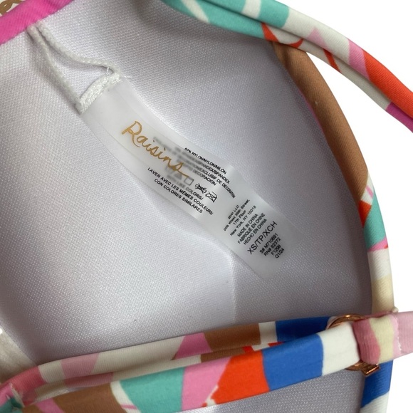 Raisins Moonshadow Printed Underwire Bikini Top White Abstract Leaf XS New - Picture 7 of 7